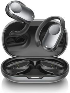 Écouteurs ouverts sans fil légers pour le sport, écouteurs Bluetooth à conduction d'air, réglage multi-angle, étanche, microphone antibruit, 50 heures d'autonomie, pour la course à pied, gris