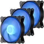 upHere Long Life 120mm 3-Pin High Airflow Quiet Edition Blue LED Case Fan for PC Cases, CPU Coolers, and Radiators 3-Pack,PF120BE3-3