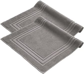 Komfortec Juego de 2 Alfombrillas de baño de Rizo, Lavables, 600 g/m² y 100% algodón, Absorbente y de Secado rápido, 50 x 70 cm, Antracita