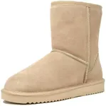 DREAM PAIRS Women's Shorty-New Mid Calf Winter Snow Boots FuzzyClassic Mid Boot FuzzyClassic,Size 12,Sand,SHORTY_NEW