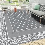 Pauwer Waterproof Outdoor Rug 6'x9', Reversible Outdoor Plastic Straw Rug, Outdoor Patio Rug for Camping, Outside RV Mat, Indoor Outdoor Rugs Carpet for RV, Picnic, Backyard, Deck, Balcony, Porch