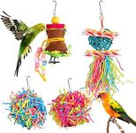 YUEPET 4 Pack Bird Shredder Toys Small Parrot Chewing Toys Parrot Cage Foraging Hanging Toy for Small Bird Parakeets Parrotlets Lovebirds Cockatiels