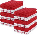 Utopia Towels -12 Kitchen Towels Set - 38 x 64 cm - 100% Ring Spun Cotton Super Soft and Absorbent Dish Towels, Tea Towels and Bar Towels (Red)