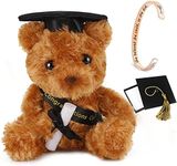 Ingooood Graduation Gift 2020 Inspirational Graduation Cuff Bracelet with Graduation Plush Graduation Bear Graduation Cap Gift Box (She Believed She Could So She Did, Rose Gold)