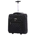 Aerolite 45x36x20cm easyJet Maximum Size Eco Friendly 28L Under Seat Travel Trolley Bag Carry On Cabin Hand Luggage Suitcase 45x36x20 with 5 Year Warranty (Black)