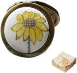 ROSEWARD High End Sunflower Compact Mirror for Purses Hand Painted 1 X /2 X Magnifying Copper Round Hand Mirror Unique Gifts for Women Handheld Travel Makeup Mirror