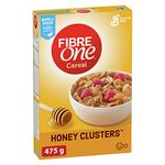 Fiber One Honey Clusters Flavour Cereal Box, Whole Grain is the First Ingredient, 51% of Your Daily Value of Fibre Per Serving, With Real Honey, 475 Grams Package of Cereal