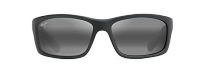 Maui Jim Men's 766-02MD Sunglasses, Negro Mate-Blanco-Azul, 61/17/127