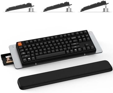 SUPMEGA Computer Keyboard Stand, Tilt Adjustable Keyboard Riser with Wrist Rest & Storage Tray, Hybrid [Aluminum+PC] Keyboard Holder Ergonomic Desk Supplies Accessories for Home Office, KS01