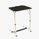 TABLE MAGIC- Bade XL Size Top Table Mat Finish Steel Wood 60 * 45 * 75 cm Multipurpose Laptop Table with footrest 5 Heights 3 Angles Adjustable BADE Wenge, X-Large