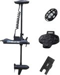 AQUOS HASWING Black 12V55LBS 54inch Bow Mount Trolling Motor with Remote Control, Wired Foot Control, Quick Release Bracket for Inflatable Boat Bass Boat Aluminum Boat Fishing Freshwater/Saltwater