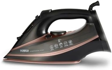 Tower T22013 CeraGlide Steam Iron, Ceramic Sole Plate, 3100 W, Rose Gold and Black.