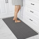 COSY HOMEER 24X60 Inch Kitchen Rug Mats Made of 100% Polypropylene Strip TPR Backing Soft Kitchen Mat Specialized in Anti Slippery and Machine Washable,for Kitchen, Floor Home,Office,Sink,Laundry,Grey