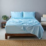 Weddingly CEA certified 100% Giza egyptian cotton sheets|4 piece set|Accredited Gold seal|Deep pocket|Extra Long staple|Sateen Weave|5 star Luxury|High fabric strength,Uniform &soft| (King,Light Blue)