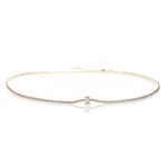 namana Gold Choker Necklaces for Women and Teenage Girls, Dainty Gold Necklace for Women set with Marquise and Round Cubic Zirconia Stones, Gold Jewellery Gifts for Women