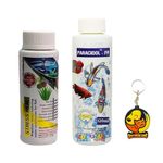 Foodie Puppies Aquatic Remedies Combo of Stress Heal (100ml) + Paracidol (120ml) | Suitable for Fresh and Salt Water | Rapidly Reduces Stress and Mortality | Aquarium Medicine with Free Key Ring