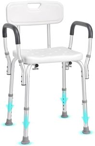 VEVOR Shower Chair, Shower Seat with Back, Adjustable Height Shower Stool, Shower Chair for Inside Shower Bathtub, Non-Slip Bathroom Bench Bath Chair for Elderly Disabled Handicap, 158.8 kg Capacity