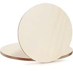 Belle Vous Wooden Unfinished Round Circles (6 Pack) - 40cm / 16 Inches - 2.5mm Plain Natural Blank Wood Discs - Cutout Slices for Crafts, Coasters, Home Decorations & Ornaments