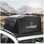 LUCKUP Roof Rack Car Cargo Carrier Bag, 18.5 Cubic Feet Rooftop Box, Waterproof &Durable with Anti-Slip Mat, Heavy Duty Wide Straps and Buckles, Compatible for All Car Models (Black)