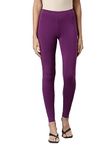 GO COLORS Women Solid Medium Purple Ankle Length Slim Fit Leggings