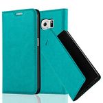 cadorabo Book Case works with Samsung Galaxy S6 in PETROL TURQUOISE - with Magnetic Closure, Stand Function and Card Slot - Wallet Etui Cover Pouch PU Leather Flip