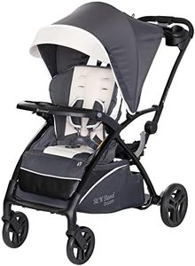 Baby Trend Sit N' Stand 5-in-1 Collapsible Kids Shopper Stroller with Shaded Canopy Visor, Extendable Storage Basket, and 2 Cup Holders, Magnolia