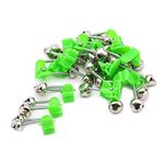 20 Packs Bite Alarm Fishing Rod Pole Twin Ring Bells w Clip Green by DGQ