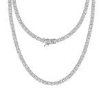 michooyel CZ Tennis Necklace for Women Tennis Chain For Women Iced Out Diamond Necklaces Prong-Setting 5A Cubic Zirconia Stones Fashion Jewelry 3mm 4mm 5mm 6mm, 18 20 22 24 Inches