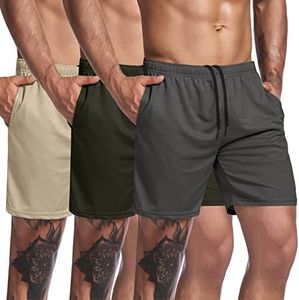 COOFANDY Men's 3 Pack Gym Workout Shorts Mesh Weightlifting Squatting Pants Training Bodybuilding Jogger with Pocket