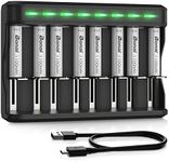 BONAI AAA Rechargeable Batteries, 8 Pack 1100mAh NiMH Batteries with Smart Universal Battery Charger