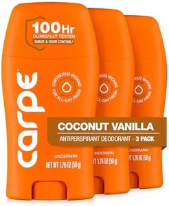 Carpe Underarm Antiperspirant and Deodorant, Clinical strength with Coconut Vanilla scent, Combat excessive sweating, Stay fresh and dry, Great for hyperhidrosis (Pack of 3)