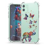 BEIMEITU for iPhone 11 Case Elephant Butterfly, Clear Bumper Flexible Back Cover for Women Girls Kids Butterfly Elephant Design, Slim Shockproof Protective Phone Case for iPhone 11 6.1"