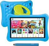 AWOW 10.1 inch Kids Tablet with KIDOZ, Android 13, Quad Core, 12GB+128GB, Kids-Proof Case, Stylus Pen, Parental Controls, Dual Cameras - Blue