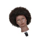 WUUISDNX Efficient Hair Styling Practice Doll Head Mannequin with Secure Clamp, Afro Light Black