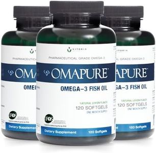 OMAPURE Pharmaceutical Grade Omega-3 Fish Oil (3 Bottles; 120 softgels) | Made with IFOS 5-Star Certified Fish Oil - Tested for Purity, Potency, Radiation, and Freshness