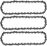 3 Pack 16 Inch Chainsaw Chain, 40cm Bar 57 Drive Links, 0.050" Gauge, 3/8" Pitch Replacement Chain Low-Kickback Chainsaw Chains Fits for Oregon, Echo, Titan, Black & Decker and Other Chainsaws