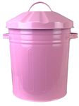 Easy Shopping Small 15 Litre 15L Round Shape Several Colour Metal Bin Recycle Rubbish Waste Dustbin Bin with Lid (Pink)