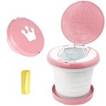 Toddler Travel Potty, Portable Potty for Kids Foldable Children's Toilet Potty Chair Toddlers Training Toilet Seat with Garbage Bags, Apply to Seat Emergency Toilet for Car, Camping, Outdoor, Indoor (Pink)