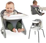 Infantino The Ultimate Travel Booster, Versatile and Travel-Friendly Booster, High Chair and Seat for On-The-Go Families, Gray