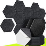 CAHAYA Acoustic Wall Panels self-adhesive 12 Pack 36 * 31.2 cm with 9 mm Thick Padded Soundproof Insulation Panel Sound Absorbing Noise Reduction Panels for Office Door, Black CY0314-1