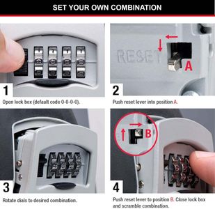 MASTER LOCK XL Key Safe Wall Mounted – Outdoor, Black & Silver, 106x146x53mm