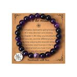 Natural Stone Bracelet for Women Men Going Away Gift for Coworker Colleague Graduation Gifts for Teen Girls Compass Bead Bracelet for Women Men Bff Best Friend Farewell Retirement Gifts for Women Men