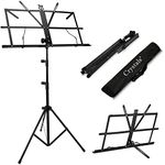 Height Adjustable Foldable Music Orchestral Book, Paper & Mic Holder Tripod Stand With Carry Bag (Paper Holder Tripod Stand)