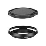 Metal 40.5mm Lens Hood and lens Cap Compatible for Sony Alpha A6600 A6400 A6300 A6000 kit E-mount 16-50mm Lens, for Nikon 1 Nikkor 10-30mm Lens (1+1 Pack)