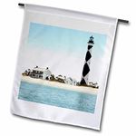 3dRose fl_93274_1 North Carolina, Cape Lookout Lighthouse-US34 LSE0035-Lynn Seldon Garden Flag, 12 by 18-Inch