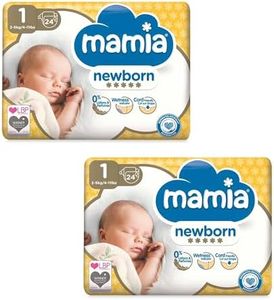 ALDI Mamia Newborn Nappies, Size 1, 2 x Packs of 24 (48 Nappies)