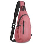 TITECOUGO Canvas Small Sling Bag Lightweight Crossbody Bag for Women Rucksack for Men Running Backpack Travel Chest Pack Shoulder Daypack for Gym Work Sports Hiking Outdoor Watermelon Red