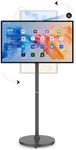 32 Inch Portable TV on Wheels, 8G +128G, 8-core Qualcomm CPU Rolling TV with 4K Camera, 1080p Built-in Battery(6-8H), Android 13 OS, Full Swivel Rotation