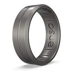 Enso Rings Classic Contour Silicone Ring – Stackable Multi Color Unisex Wedding Engagement Band – Thin Minimalist Band – 7.24mm, 1.9mm Thick (Platinum, 9)