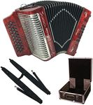 Alacran AL3112 Accordion Package: 31 Button, 12 Bass Accordion with Rigid Case and Adjustable Straps (Sol/GCF, Red Pearl)